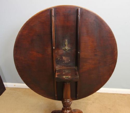 ANTIQUE GEORGIAN MAHOGANY TILT TOP TRIPOD TABLE - ADDITIONAL PHOTO 5