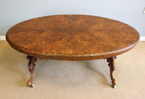 Antique Victorian Burr Walnut Coffee Table