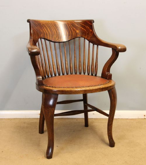 Antique Oak Office Desk Chair