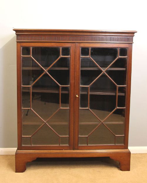 Edwardian Mahogany Glazed Library Bookcase