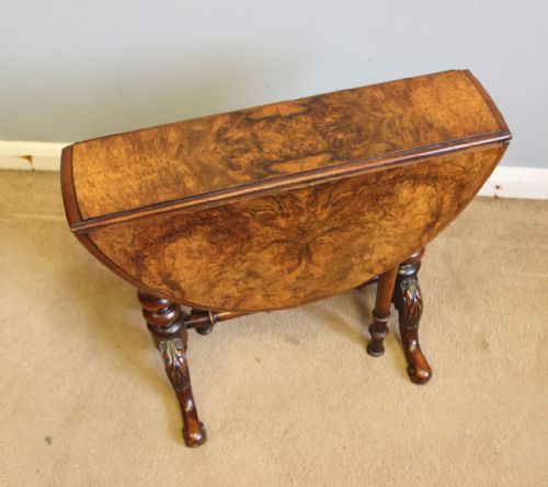 ANTIQUE BURR WALNUT BABY SUTHERLAND OCCASIONAL TABLE - ADDITIONAL PHOTO 1