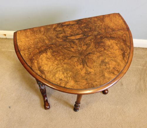 ANTIQUE BURR WALNUT BABY SUTHERLAND OCCASIONAL TABLE - ADDITIONAL PHOTO 2