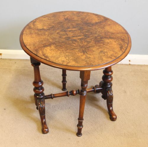 ANTIQUE BURR WALNUT BABY SUTHERLAND OCCASIONAL TABLE - ADDITIONAL PHOTO 4