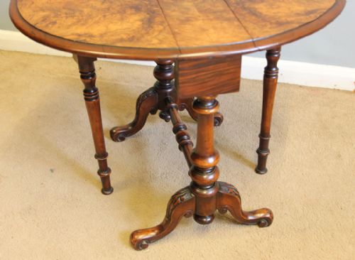 ANTIQUE BURR WALNUT BABY SUTHERLAND OCCASIONAL TABLE - ADDITIONAL PHOTO 6