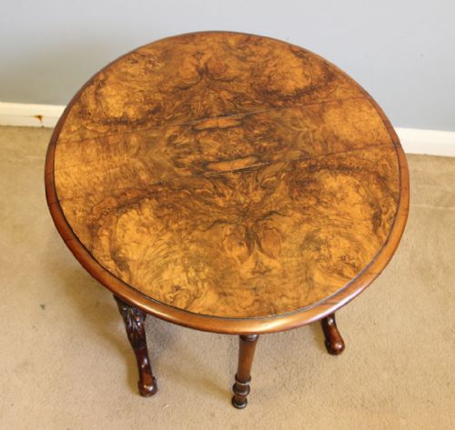 ANTIQUE BURR WALNUT BABY SUTHERLAND OCCASIONAL TABLE - ADDITIONAL PHOTO 7