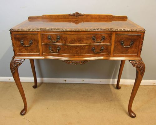 Antique Burr Walnut Console Serving Side Table