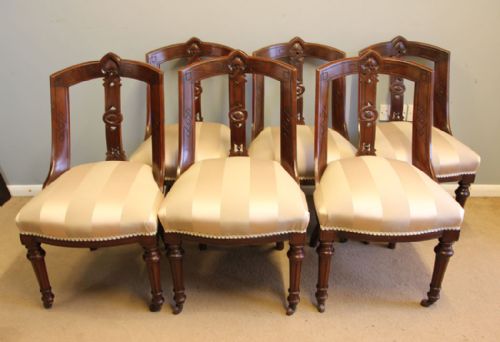 SET SIX ANTIQUE VICTORIAN MAHOGANY DINING CHAIRS - ADDITIONAL PHOTO 1