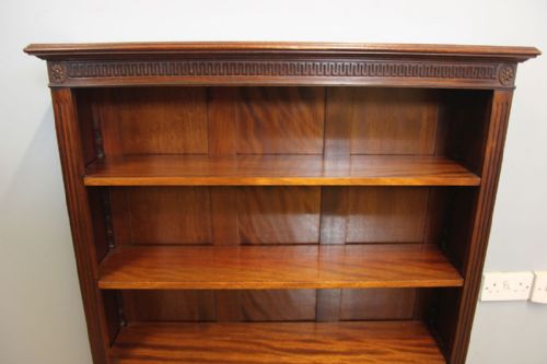 fig 1. Antique Small Slim Mahogany Open Bookcase