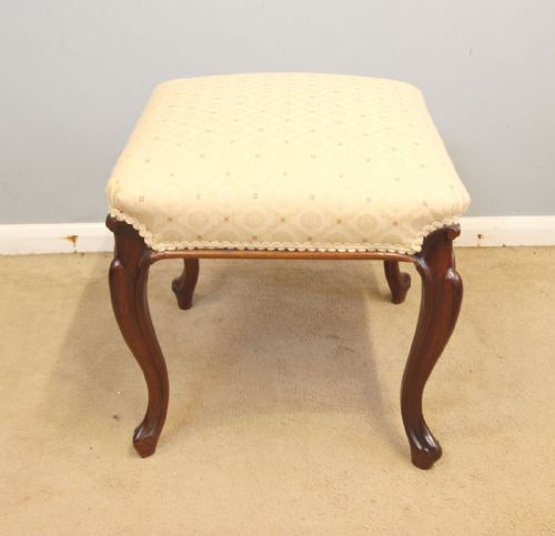 ANTIQUE CABRIOLE LEG ROSEWOOD VICTORIAN STOOL - ADDITIONAL PHOTO 1