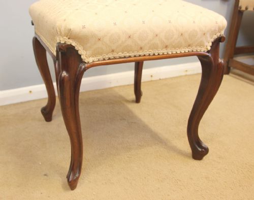 ANTIQUE CABRIOLE LEG ROSEWOOD VICTORIAN STOOL - ADDITIONAL PHOTO 4