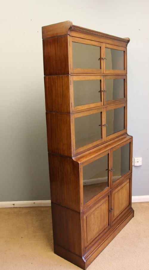 fig 1. Antique Mahogany Globe Wernicke Style Stacking Library Cupboard Bookcase