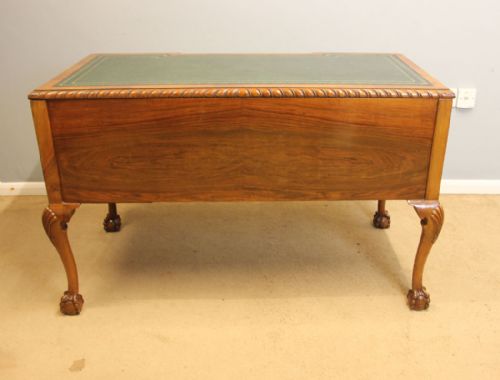 ANTIQUE WALNUT QUEEN ANNE STYLE WRITING KNEE HOLE DESK - ADDITIONAL PHOTO 6