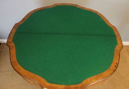 QUEEN ANNE STYLE BURR WALNUT SIDE GAMES CARD TABLE - ADDITIONAL PHOTO 11