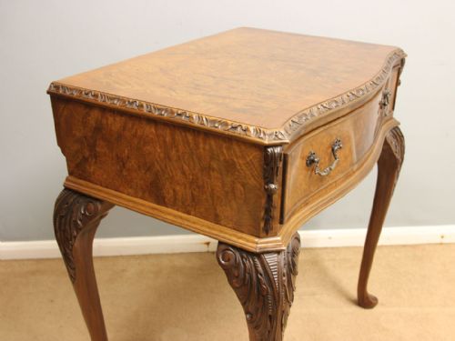 ANTIQUE BURR WALNUT SIDE TABLE - ADDITIONAL PHOTO 2
