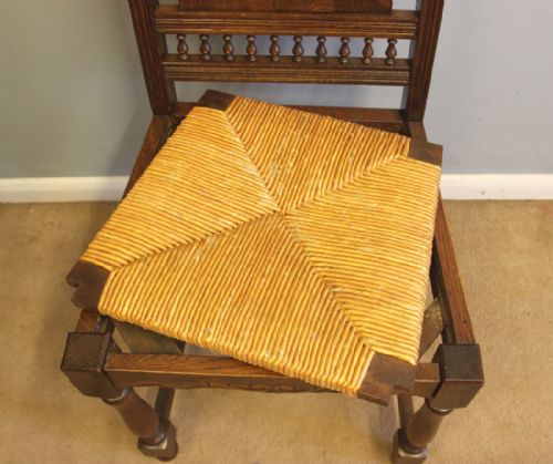 ANTIQUE SET OF SIX CARVED OAK DINING CHAIRS - ADDITIONAL PHOTO 10