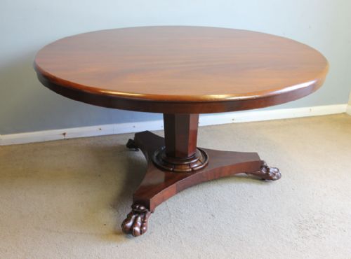 fig 1. Antique Victorian Breakfast Mahogany Round Dining Table