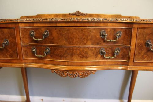 BURR WALNUT ANTIQUE SERVER SIDEBOARD CONSOLE SIDE TABLE - ADDITIONAL PHOTO 9