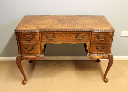 Antique Burr Walnut Serving Side Writing Table