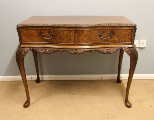 Antique Serpentine Burr Walnut Serving Side Table