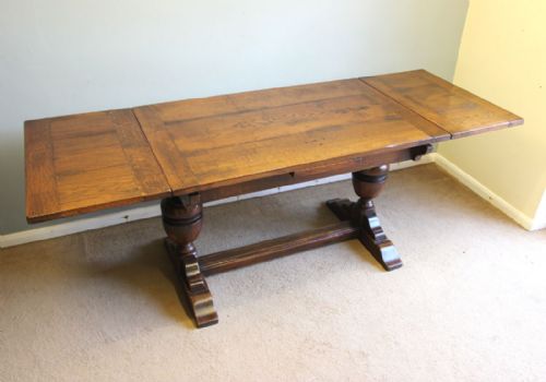 Antique Oak Refectory Farmhouse Kitchen Extending Dining Table