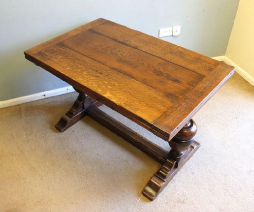 fig 1. Antique Oak Refectory Farmhouse Kitchen Extending Dining Table