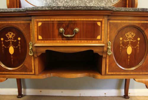 ANTIQUE SUPERB QUALITY INLAID MAHOGANY WASHSTAND - ADDITIONAL PHOTO 3