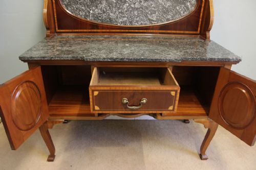 ANTIQUE SUPERB QUALITY INLAID MAHOGANY WASHSTAND - ADDITIONAL PHOTO 9
