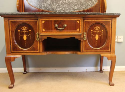 ANTIQUE SUPERB QUALITY INLAID MAHOGANY WASHSTAND - ADDITIONAL PHOTO 10