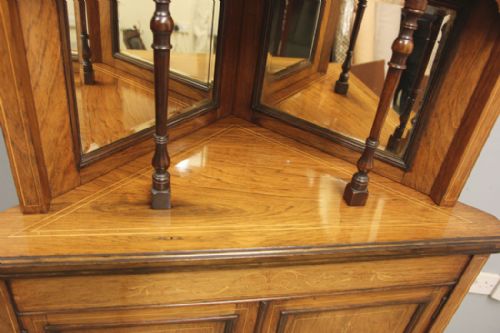 ANTIQUE LATE 19TH CENTURY ROSEWOOD INLAID CORNER CABINET - ADDITIONAL PHOTO 3