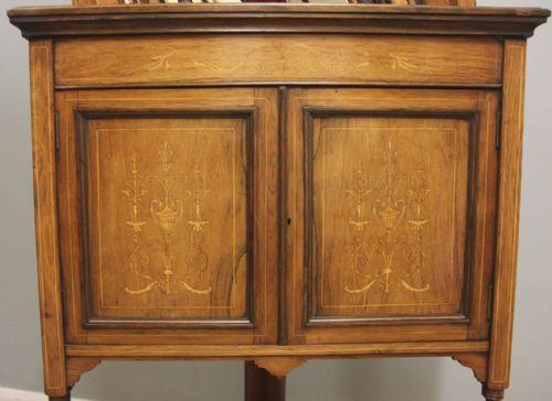 ANTIQUE LATE 19TH CENTURY ROSEWOOD INLAID CORNER CABINET - ADDITIONAL PHOTO 7