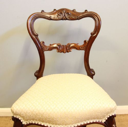 ANTIQUE SET SIX VICTORIAN BALLOON BACK DINING CHAIRS - ADDITIONAL PHOTO 3