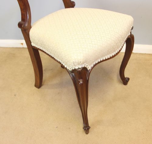 ANTIQUE SET SIX VICTORIAN BALLOON BACK DINING CHAIRS - ADDITIONAL PHOTO 8