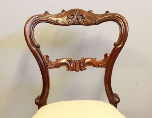 ANTIQUE SET SIX VICTORIAN BALLOON BACK DINING CHAIRS - ADDITIONAL PHOTO 9