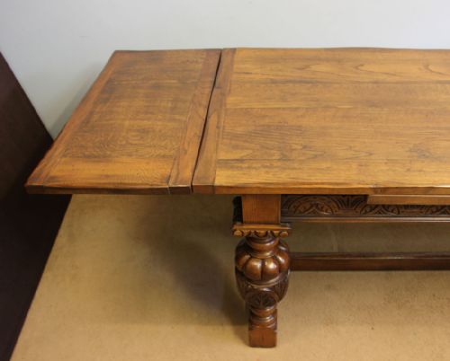 OAK DRAW LEAF TABLE FARMHOUSE EXTENDING DINING TABLE - ADDITIONAL PHOTO 2