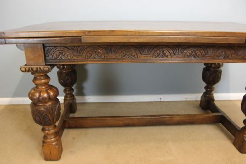 OAK DRAW LEAF TABLE FARMHOUSE EXTENDING DINING TABLE - ADDITIONAL PHOTO 7