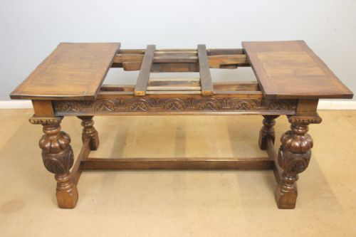 OAK DRAW LEAF TABLE FARMHOUSE EXTENDING DINING TABLE - ADDITIONAL PHOTO 11