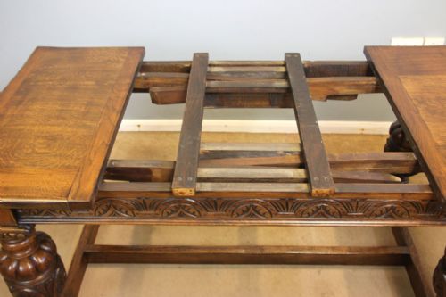 OAK DRAW LEAF TABLE FARMHOUSE EXTENDING DINING TABLE - ADDITIONAL PHOTO 13