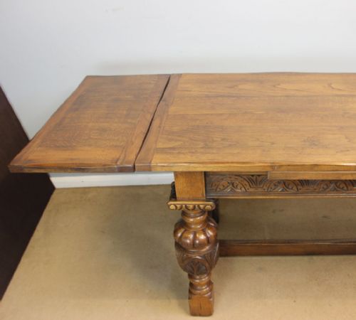 OAK DRAW LEAF TABLE FARMHOUSE EXTENDING DINING TABLE - ADDITIONAL PHOTO 14