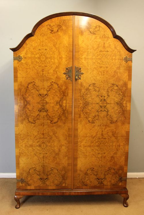 Antique Burr Walnut Hanging Wardrobe,