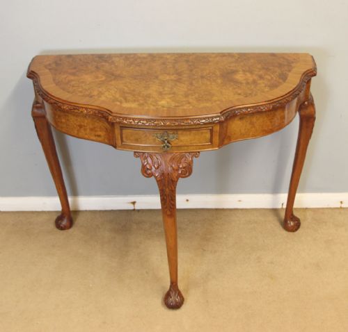 fig 1. Antique Burr Walnut Console Side Table