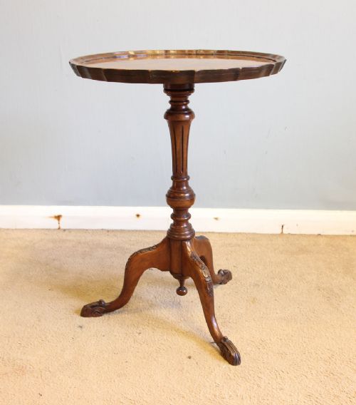 fig 1. Burr Walnut Tripod Occasional Wine Table