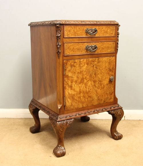 Antique Burr Walnut Side Cabinet,