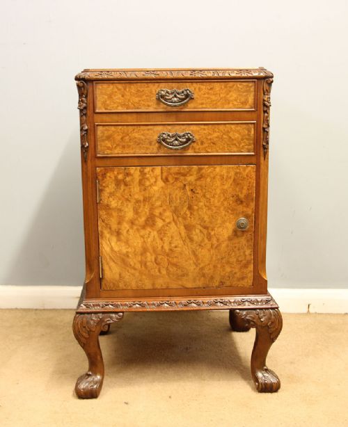 fig 1. Antique Burr Walnut Side Cabinet,