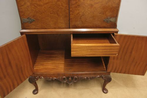 ANTIQUE WALNUT COCKTAIL DRINKS CABINET - ADDITIONAL PHOTO 10
