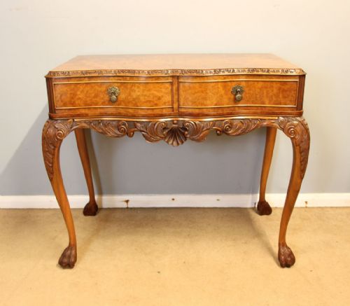 fig 1. Quality Burr Walnut Serving Side Table