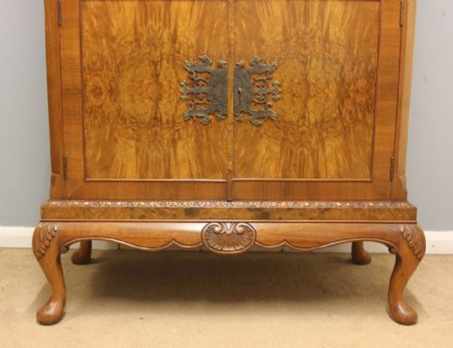 ANTIQUE BURR WALNUT COCKTAIL DRINKS CABINET - ADDITIONAL PHOTO 10