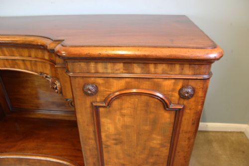 ANTIQUE VICTORIAN MAHOGANY BREAKFRONT CHIFFONIER SIDEBOARD BASE - ADDITIONAL PHOTO 6