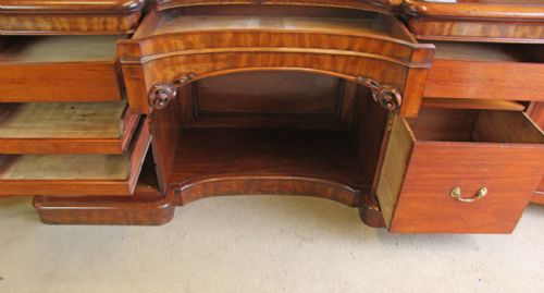 ANTIQUE VICTORIAN MAHOGANY BREAKFRONT CHIFFONIER SIDEBOARD BASE - ADDITIONAL PHOTO 16