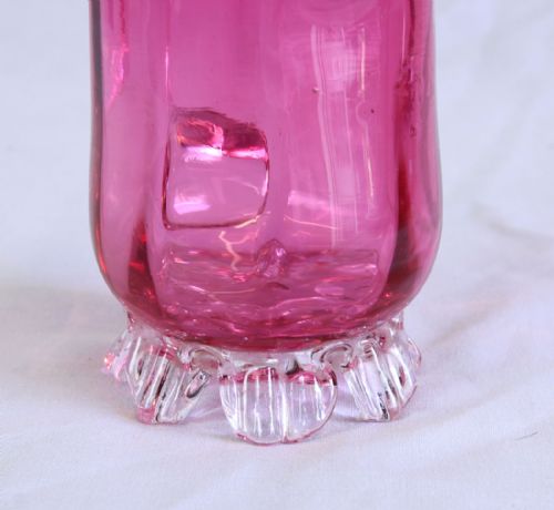 ANTIQUE CRANBERRY GLASS JUG - ADDITIONAL PHOTO 2