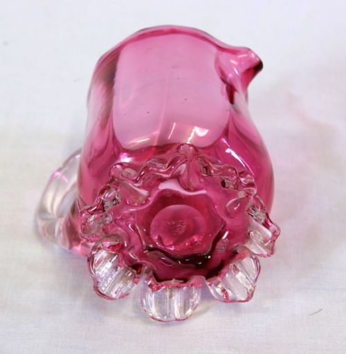 ANTIQUE CRANBERRY GLASS JUG - ADDITIONAL PHOTO 5